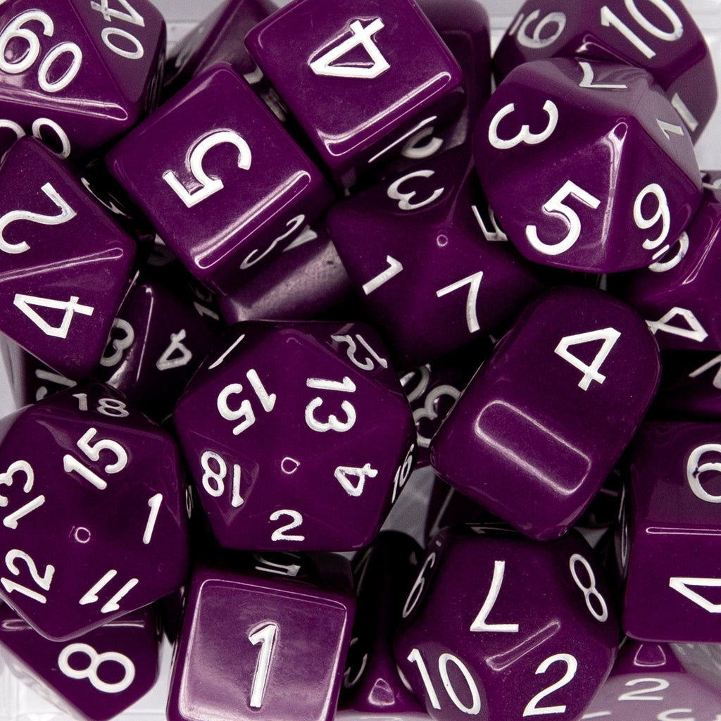 Dice opaque purple w/ white cluster