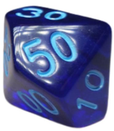 Translucent Dark Blue w/ Lt Blue Ink  