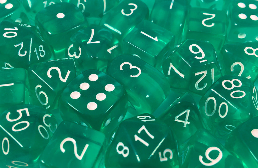 Dice trans teal cluster