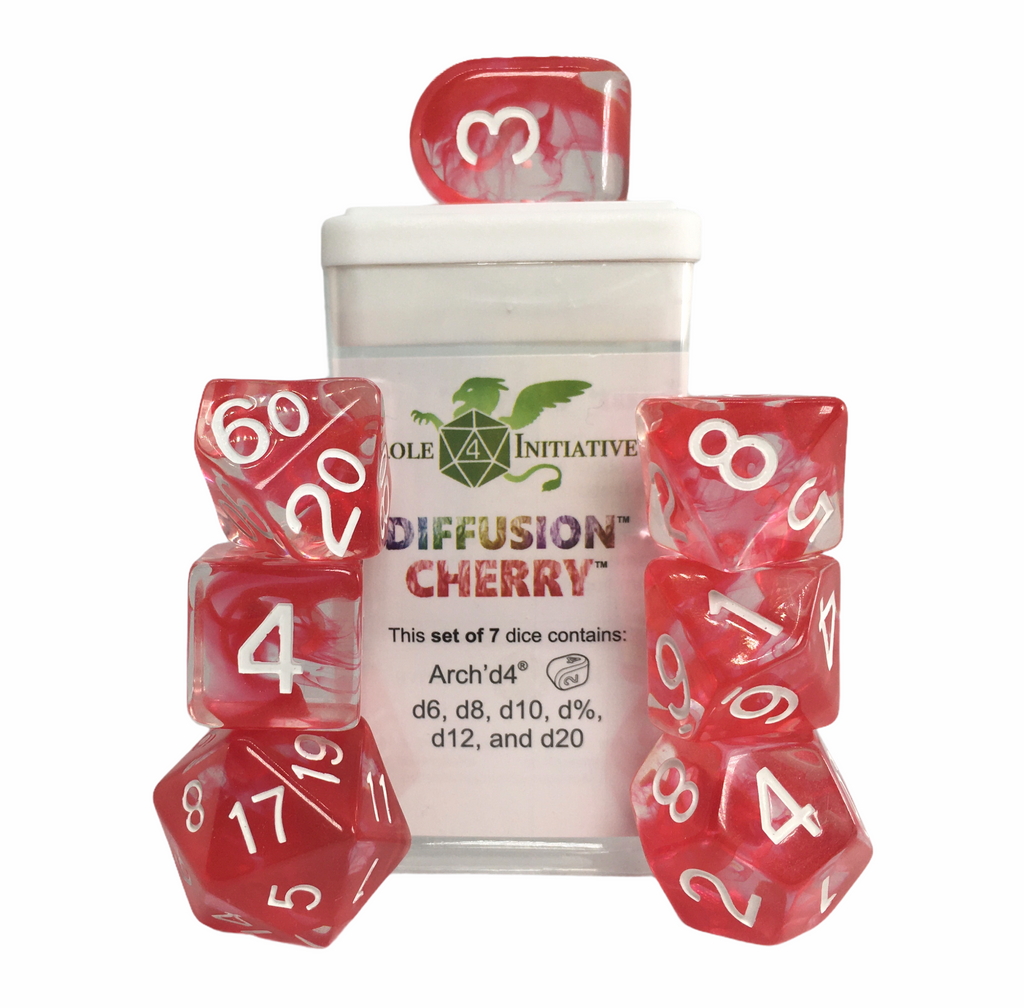 Diffusion Cherry - Set of 7 Dice