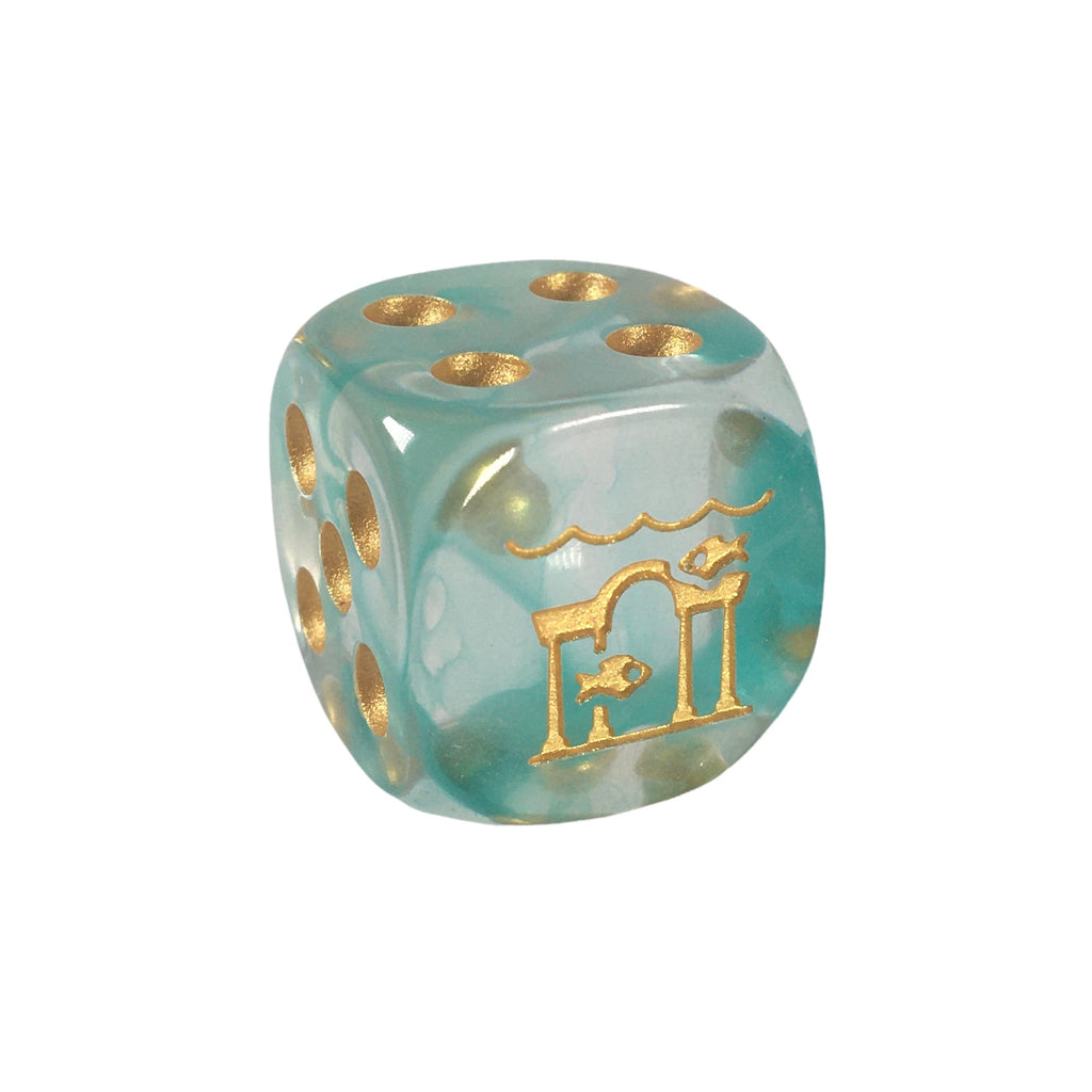 Dice d6 pips 18mm w/ logo