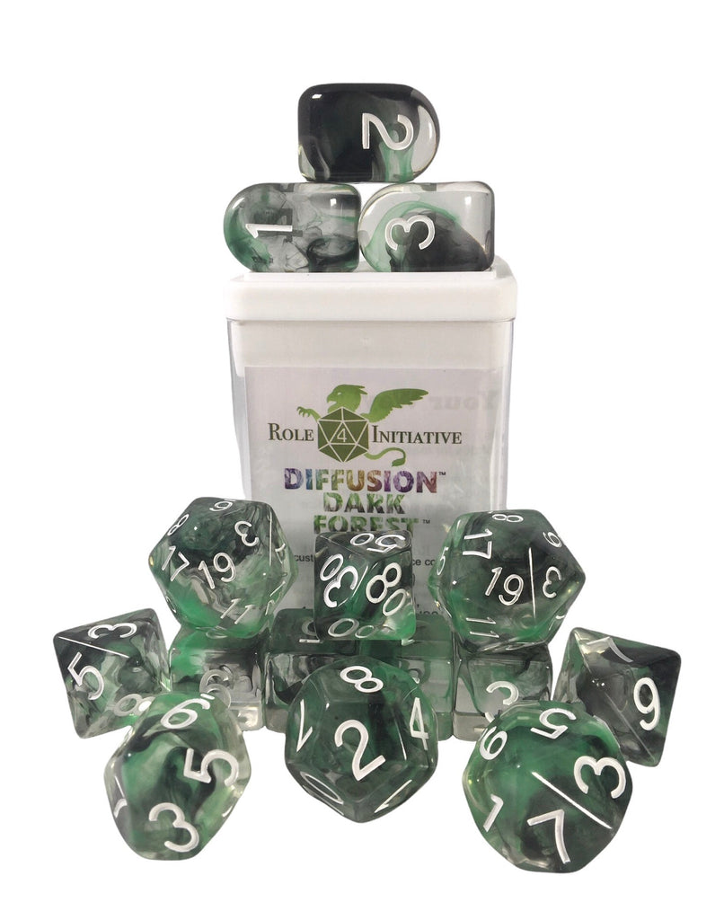 Diffusion Dark Forest - Set of 15 Dice