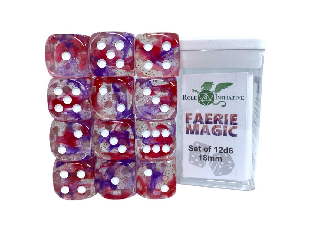 Diffusion Faerie Magic - Set of 12d6 pips 18mm Dice