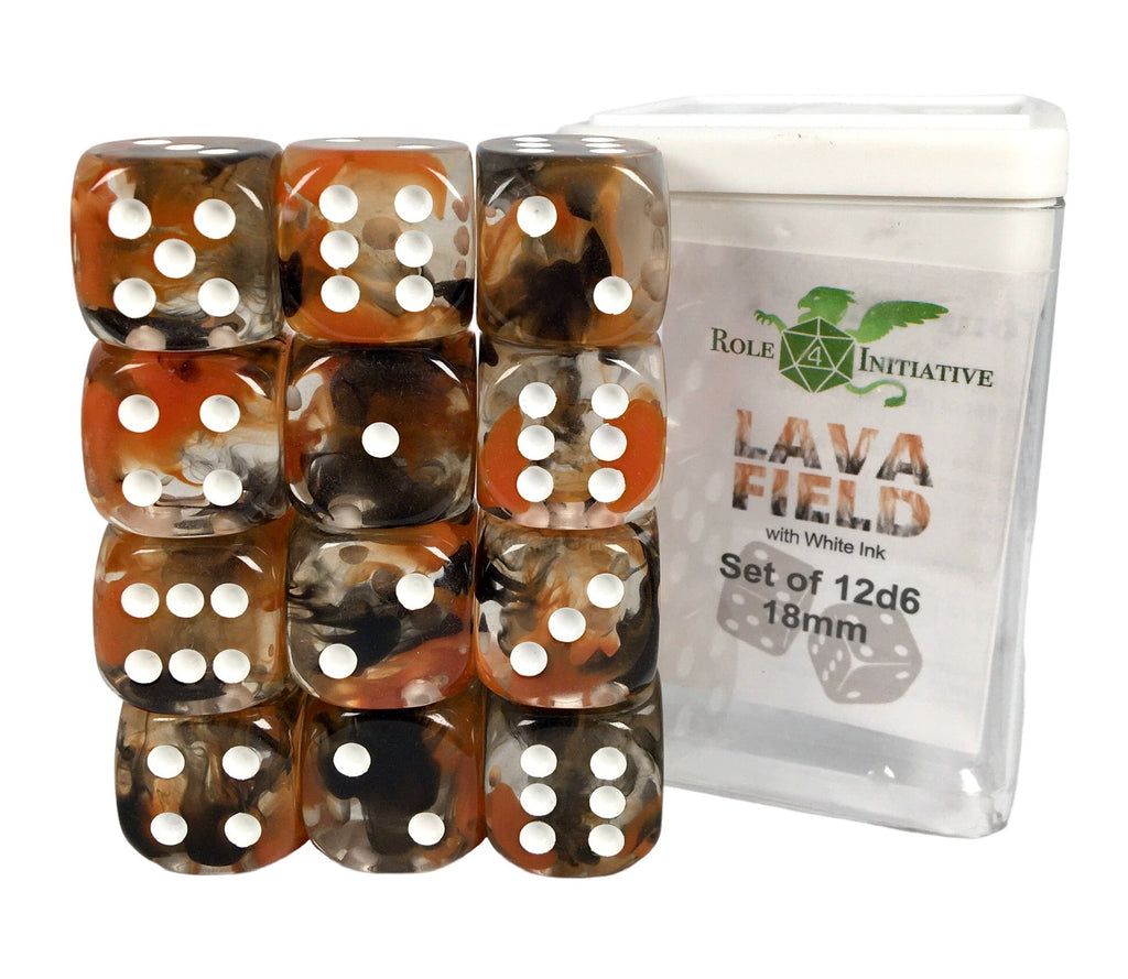 Diffusion Lava Field - Set of 12d6 pips 18mm Dice