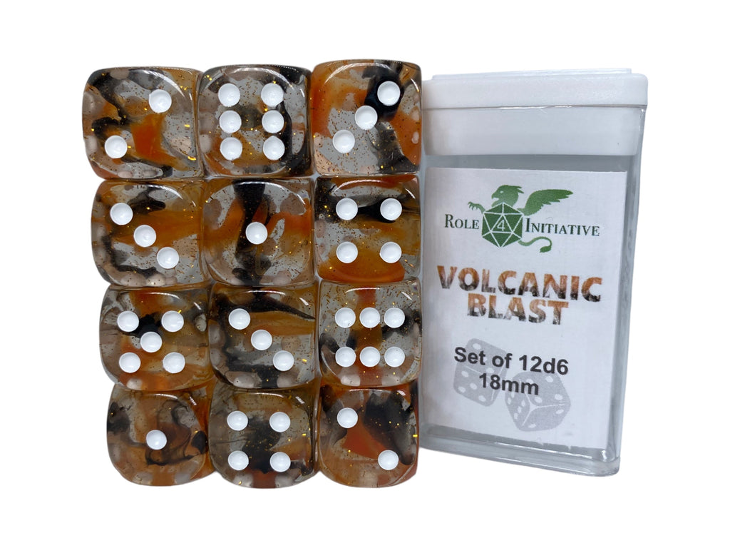 Diffusion Volcanic Blast - Set of 12d6 pips 18mm Dice