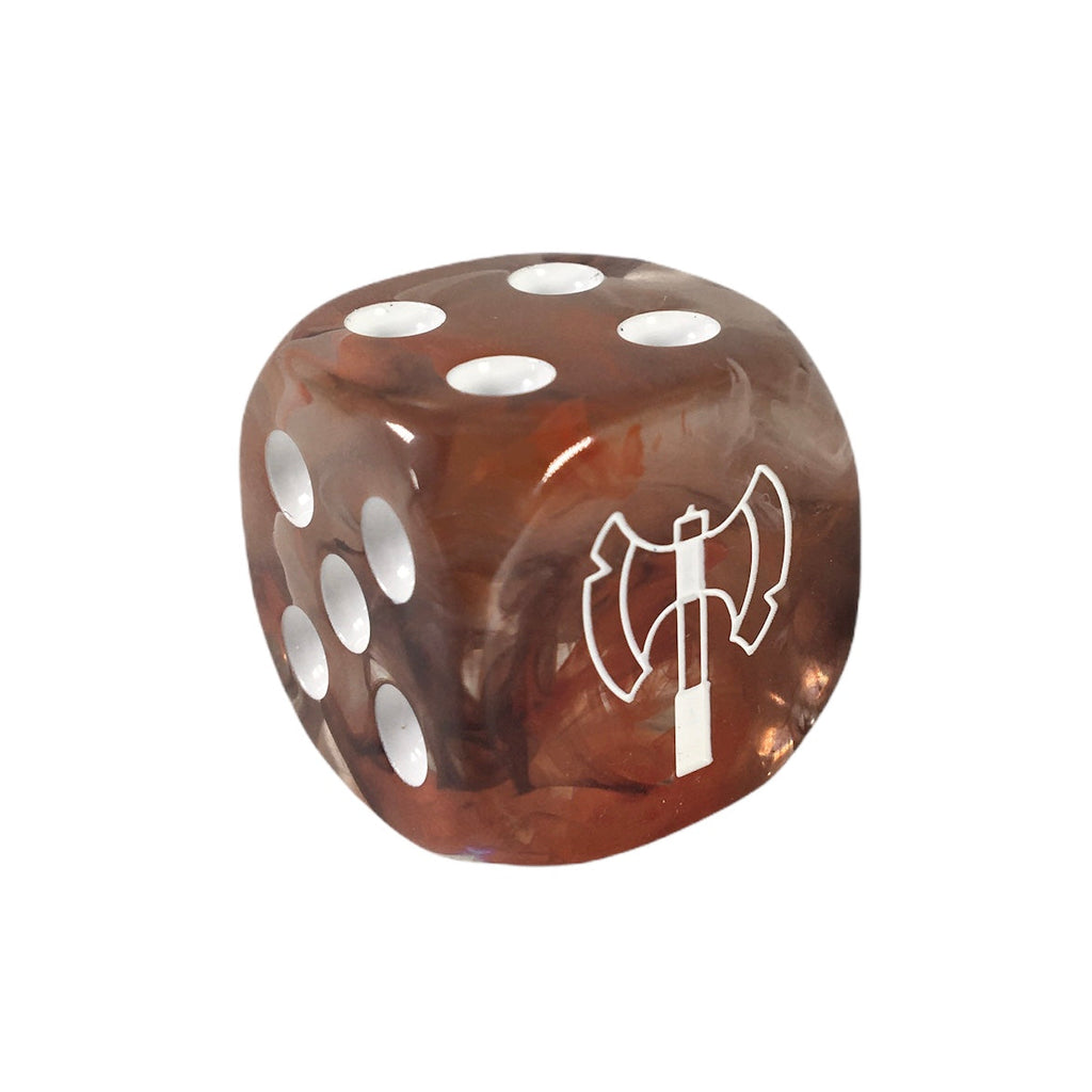 Dice d6 pipped 18mm w/ symbol