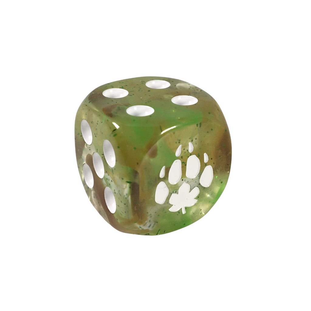 Dice d6 pipped 18mm w/ symbol