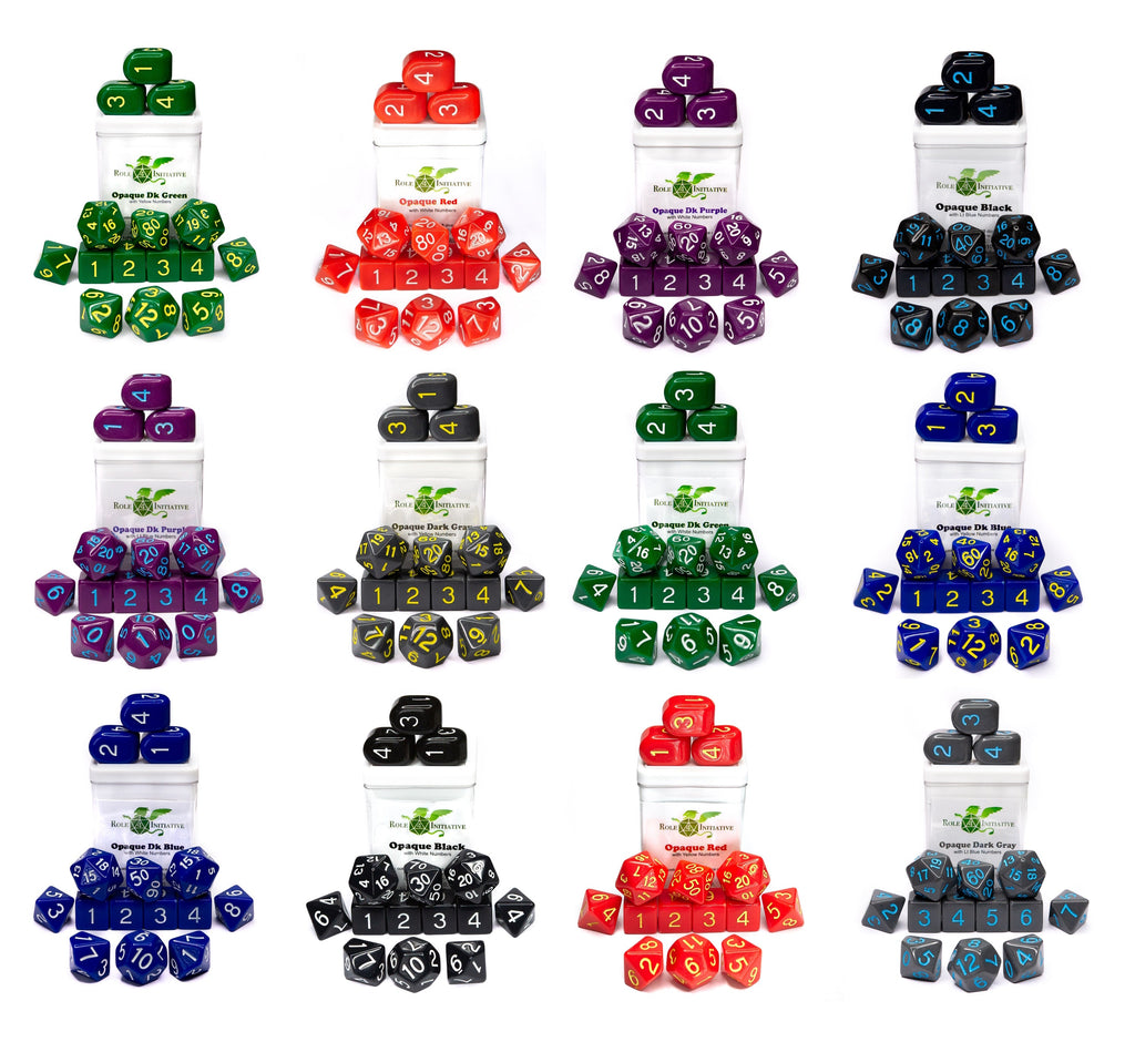 Opaque Dice Sampler Bundle: 12 Sets of 15